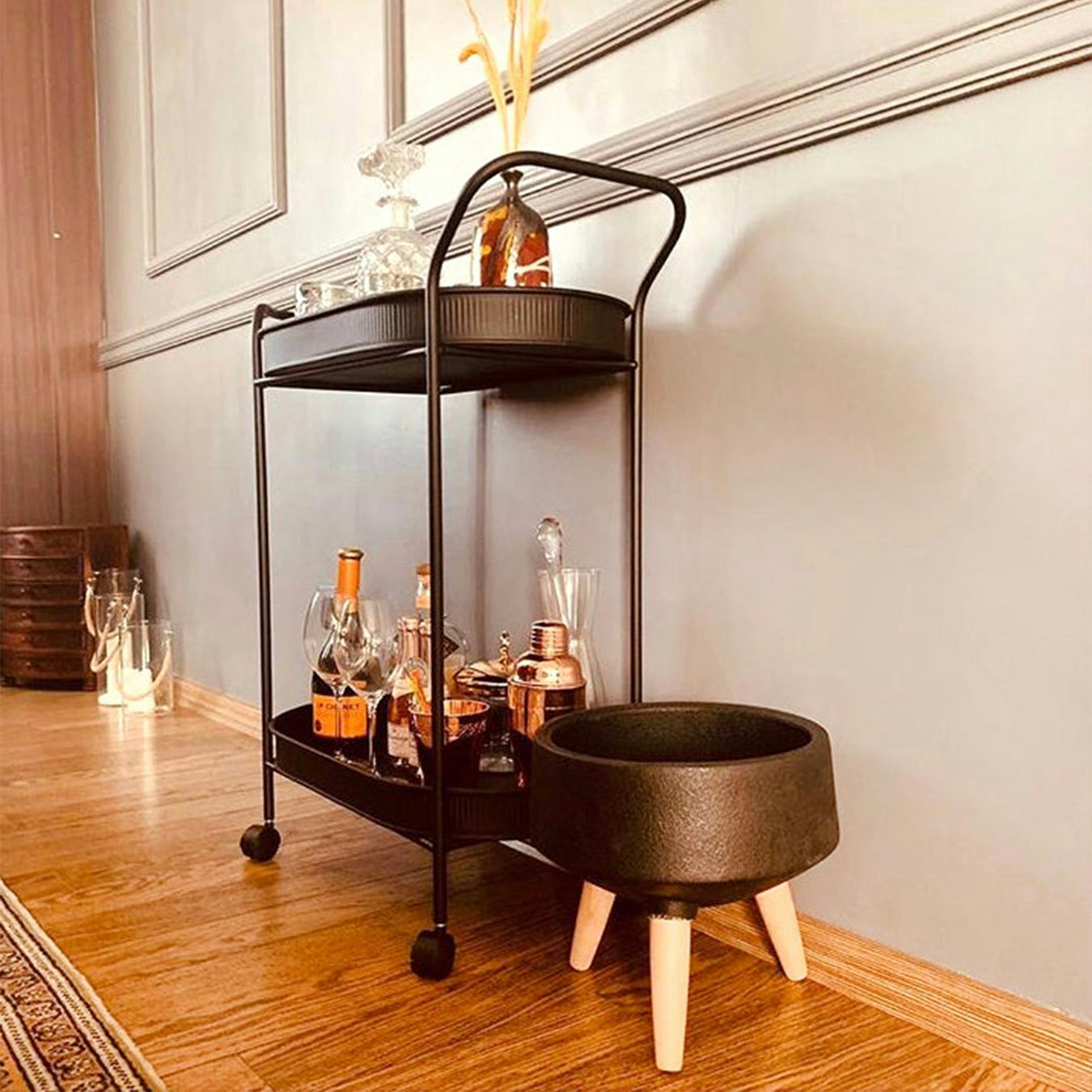 Drinks Trolley - Black by Rozi UK