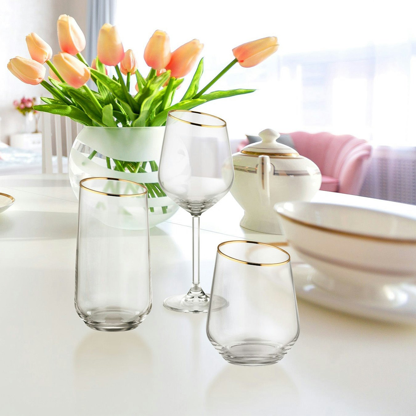 Gina Series Slanted Tumblers - Set of 6 by Rozi UK