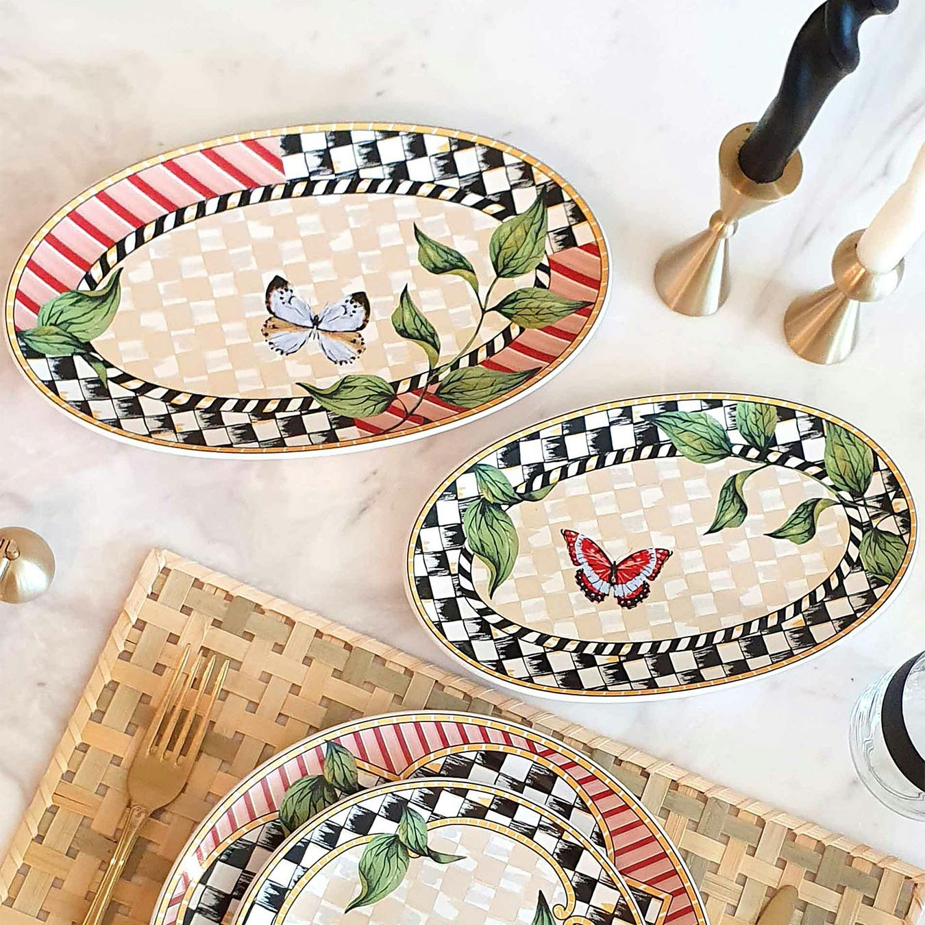 Jardin Collection Serving Platters - Set of 2 by Rozi UK