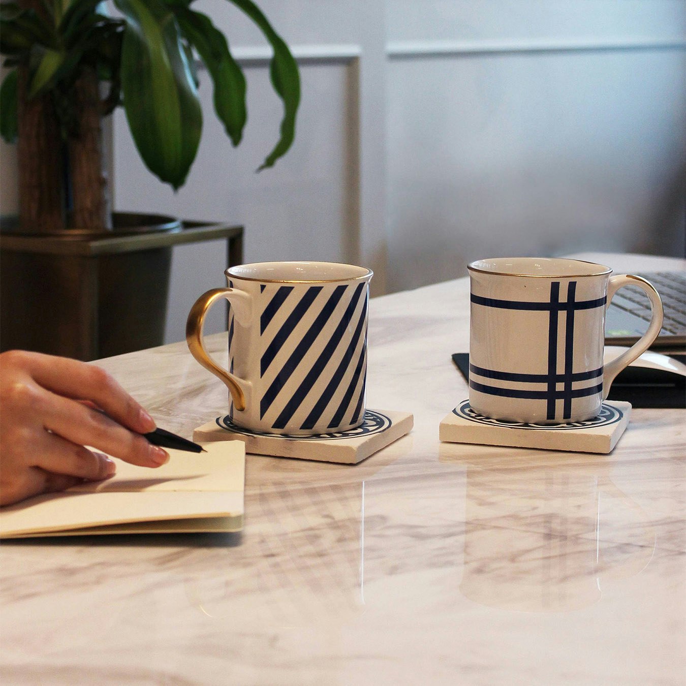 Ligne Series Mugs - Set of 2 by Rozi UK