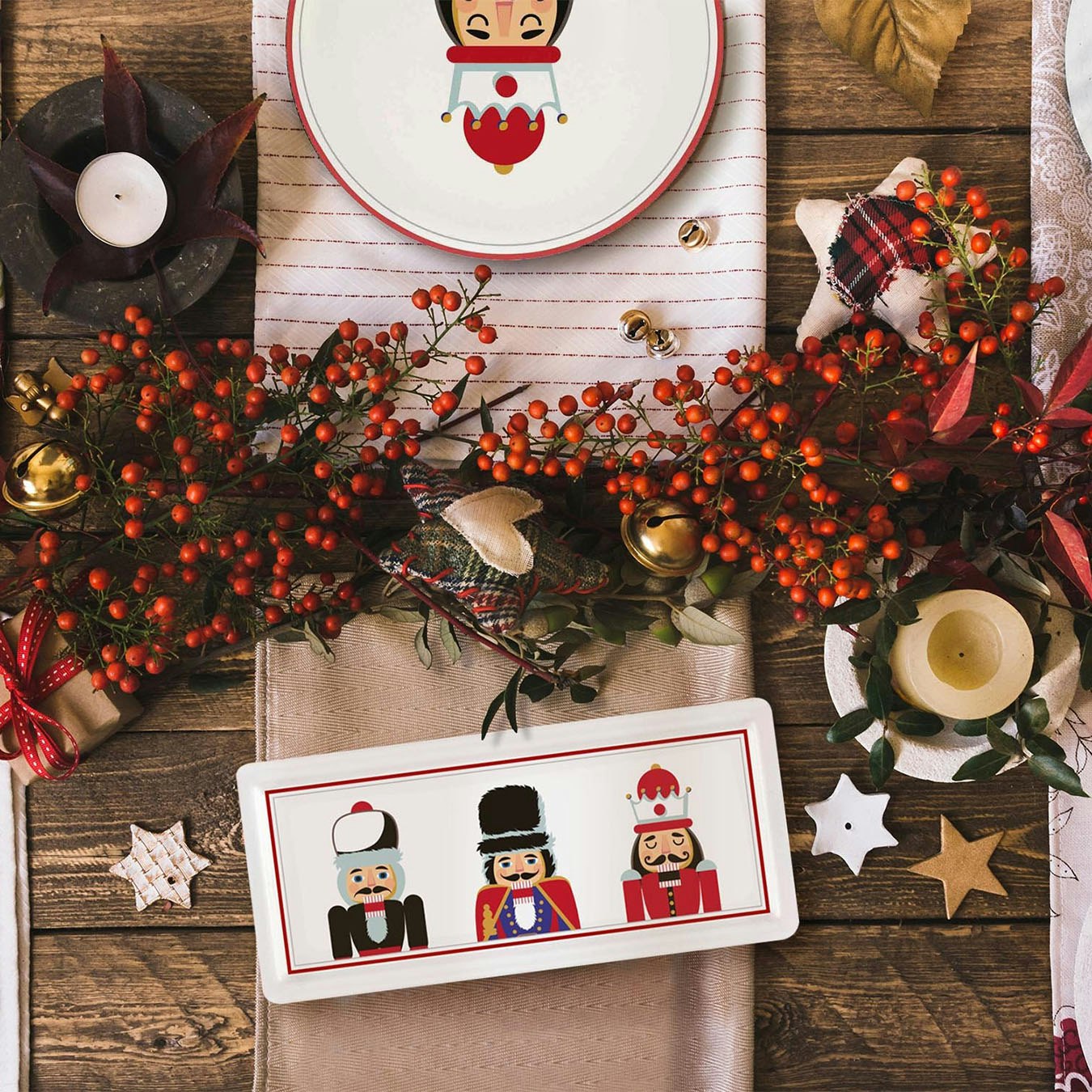 Nutcracker Collection Rectangular Serving Platter by Rozi UK