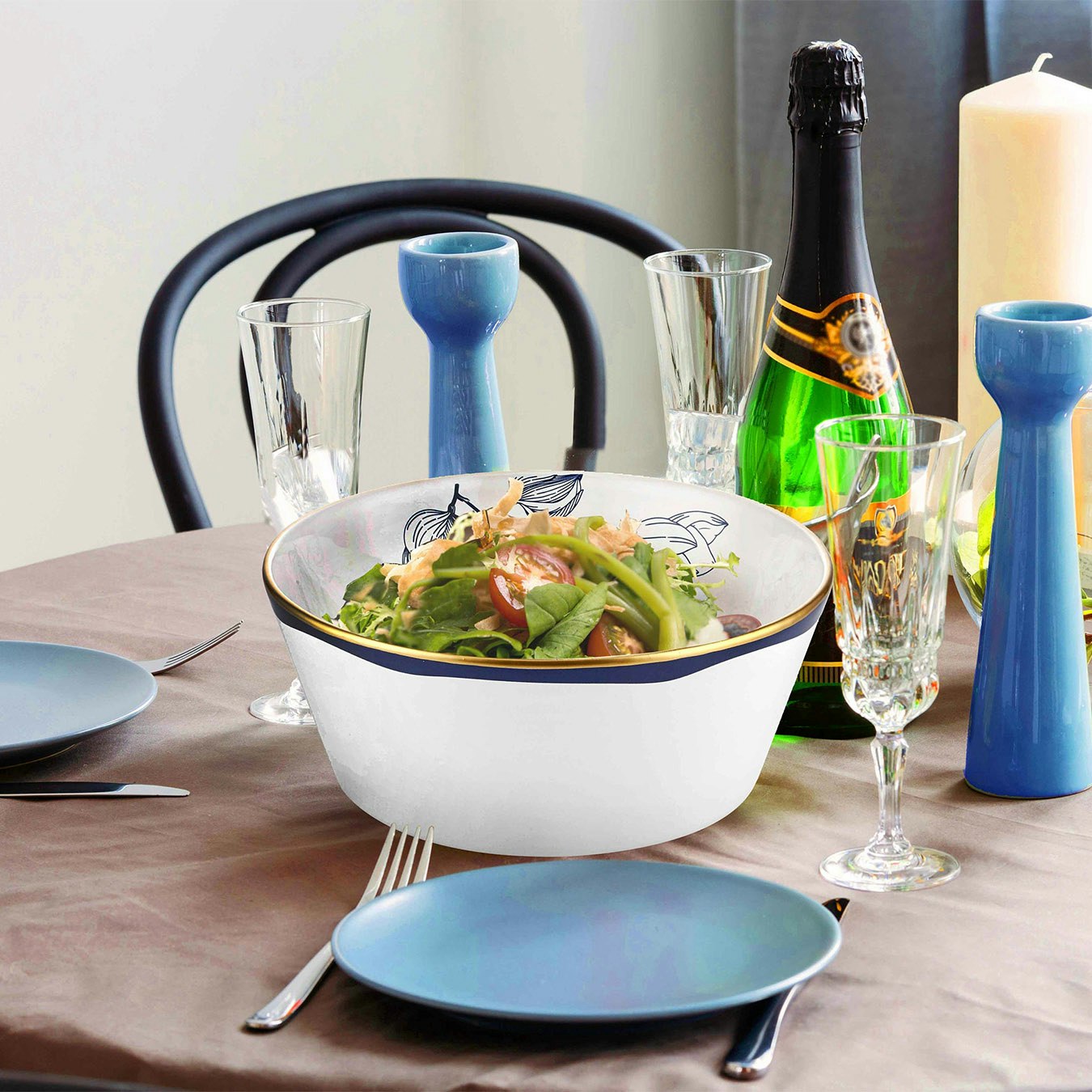Bleu Collection Salad Bowl by Rozi UK