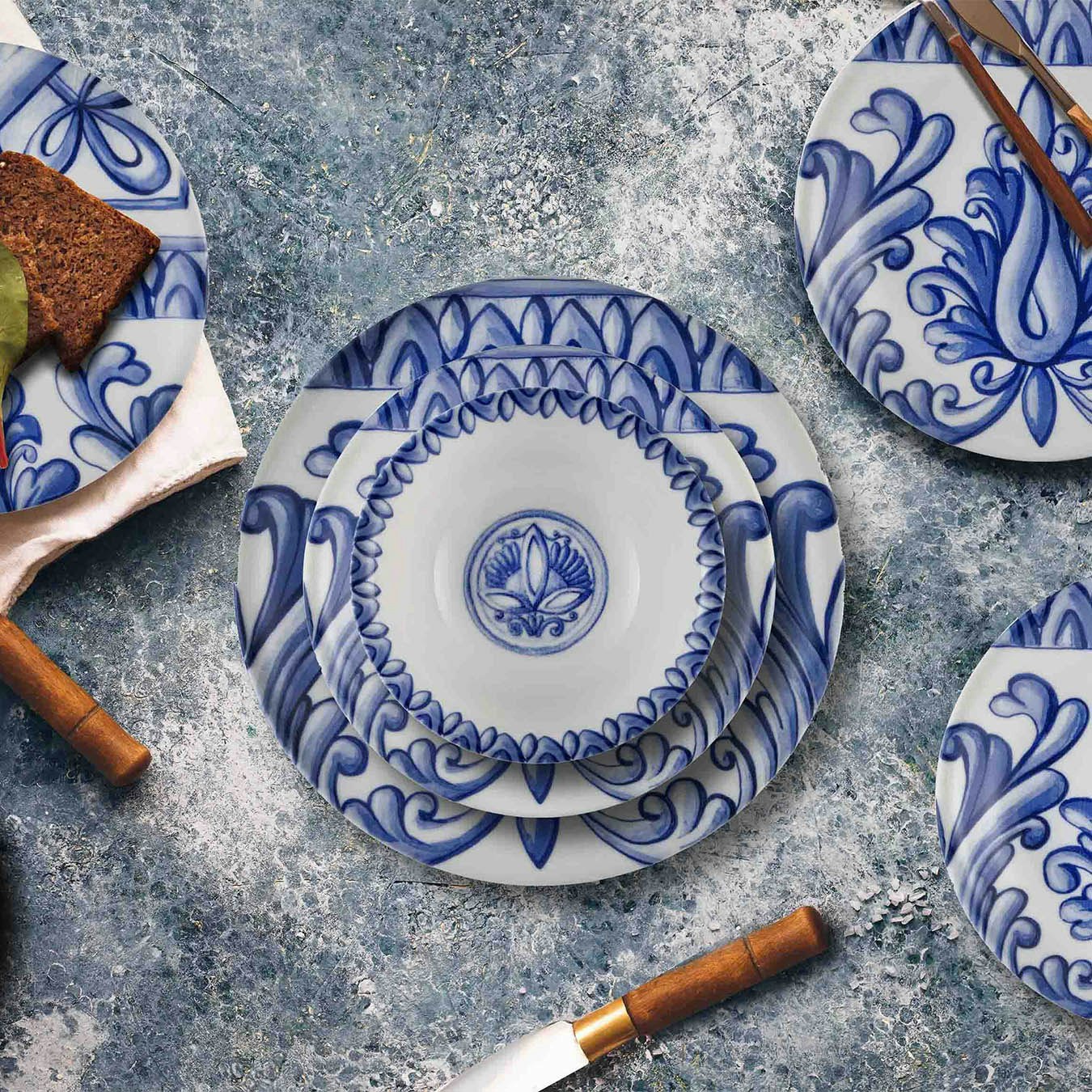 Amalfi Collection 24-Piece Dinner Set by Rozi UK