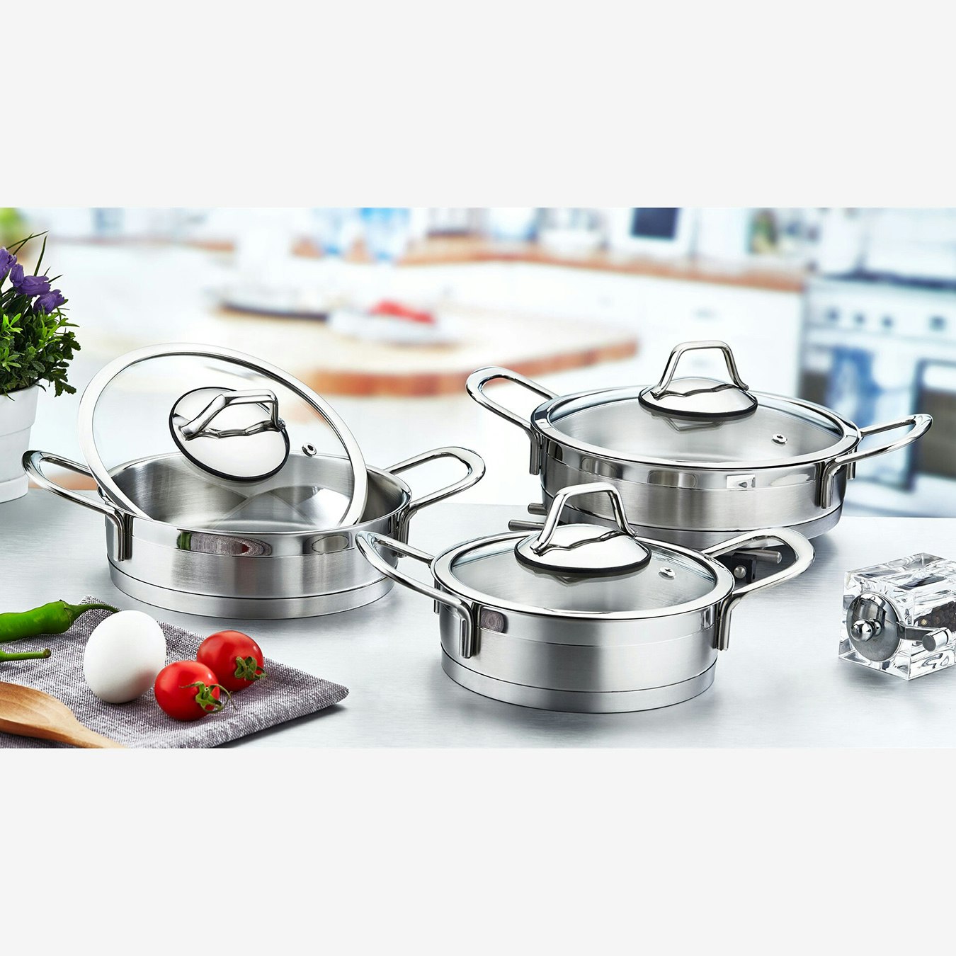 Luna Series 6-piece Saute Pan Set by Rozi UK