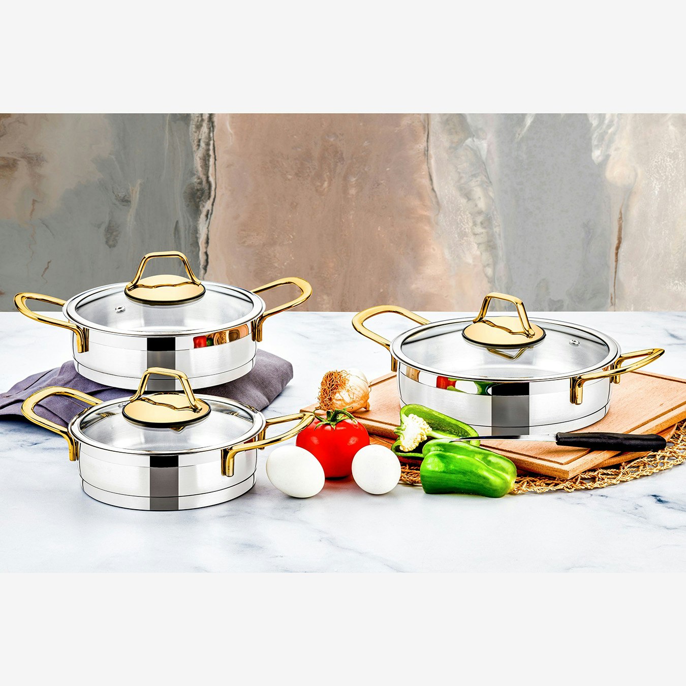 Luna Collection 6-piece Saute Pan Set by Rozi UK