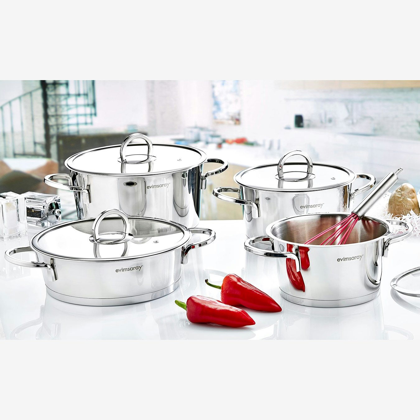 Elit Collection 8-piece Cookware Set by Rozi UK