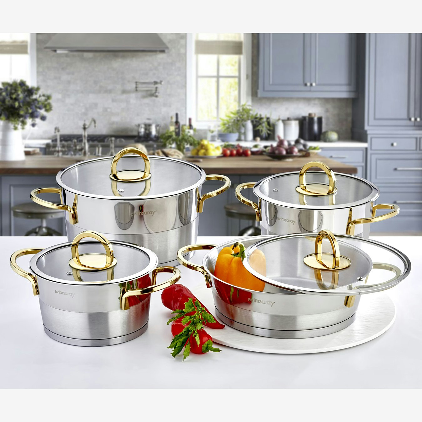 Elit Collection 8-piece Modern Cookware Set by Rozi UK
