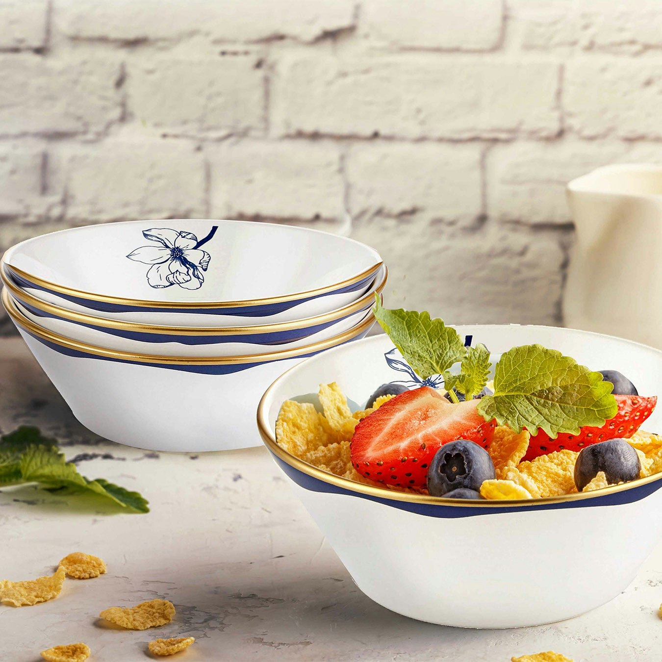 Bleu Collection Mini Bowls - Set of 4 by Rozi UK