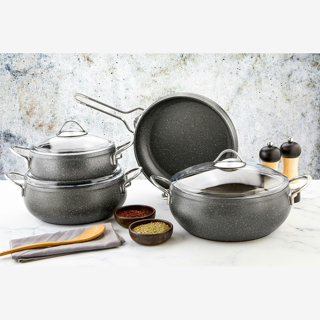 Alya Collection 7-Piece Non-Stick Cookware Set by Rozi UK