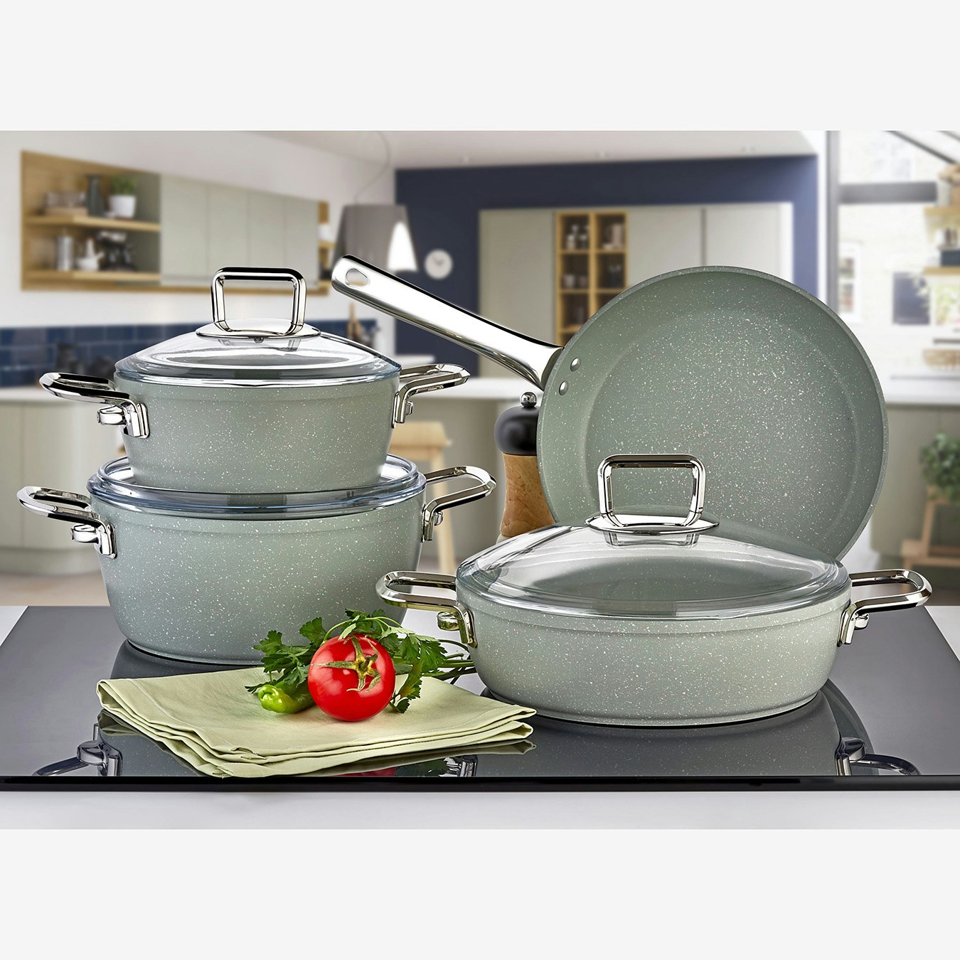 Artemis Collection 7-Piece Non-Stick Cookware Set by Rozi UK