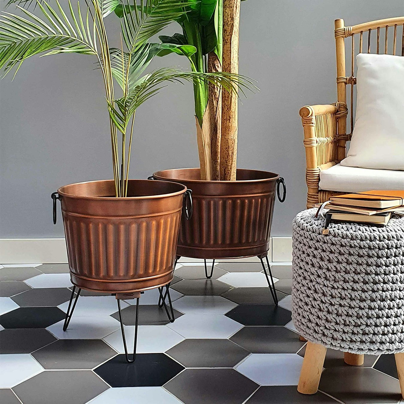 Foldable Plant Pot - Copper by Rozi UK