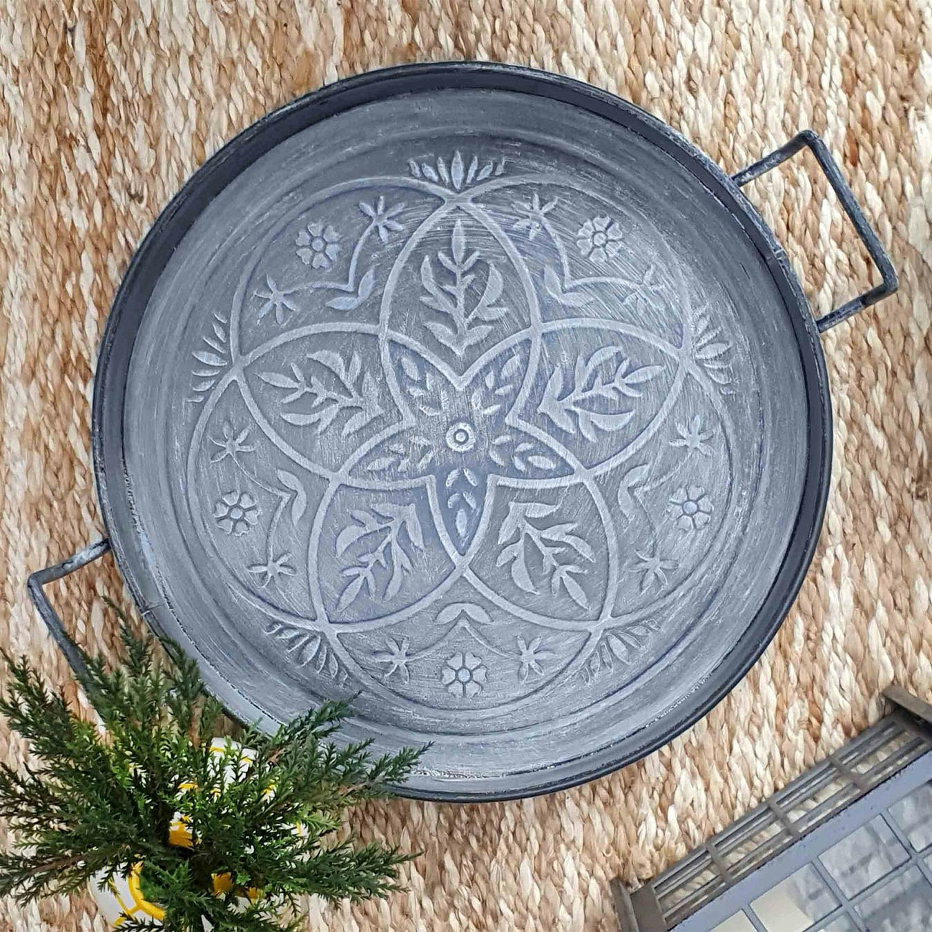 Stone Collection Round Serving Tray by Rozi UK