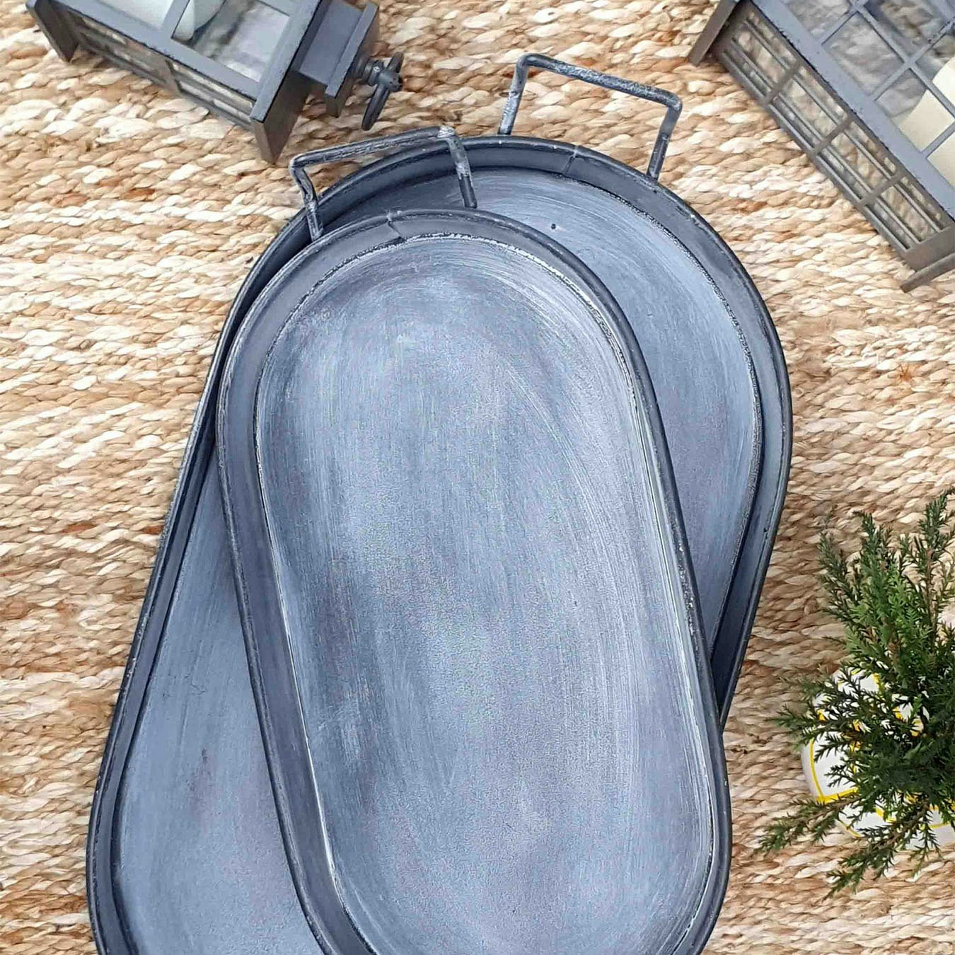 Stone Collection Oval Serving Tray by Rozi UK