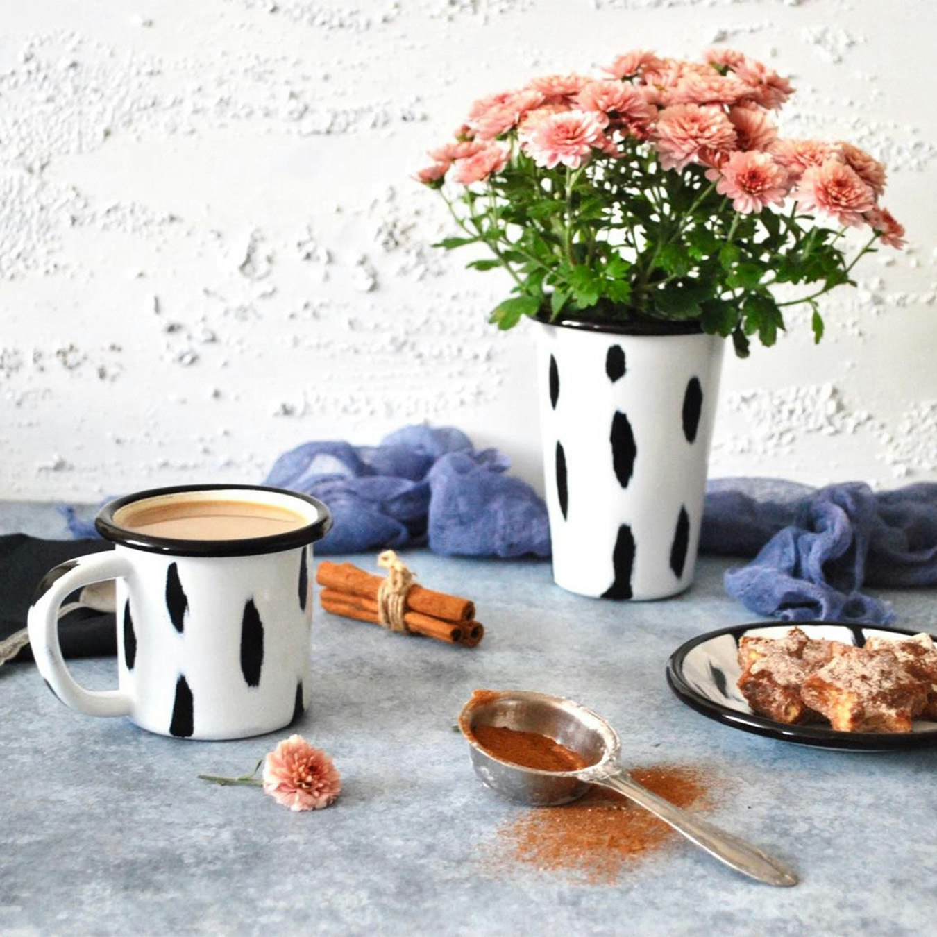 Stripe Collection Enamel Mug by Rozi UK