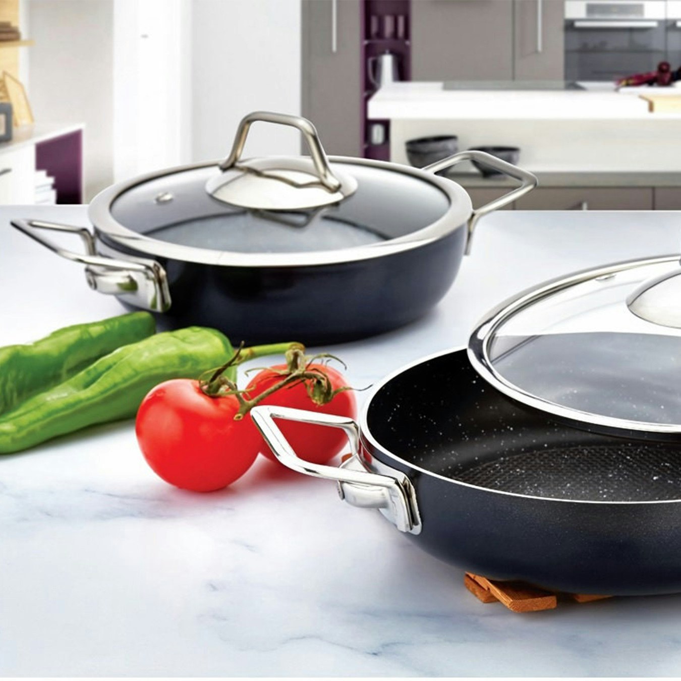Zest Gusto Collection 6-Piece Non-Stick Saute Pan Set by Rozi UK