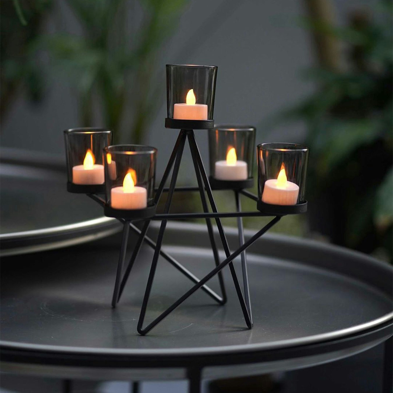 Tealight Holder - Black by Rozi UK