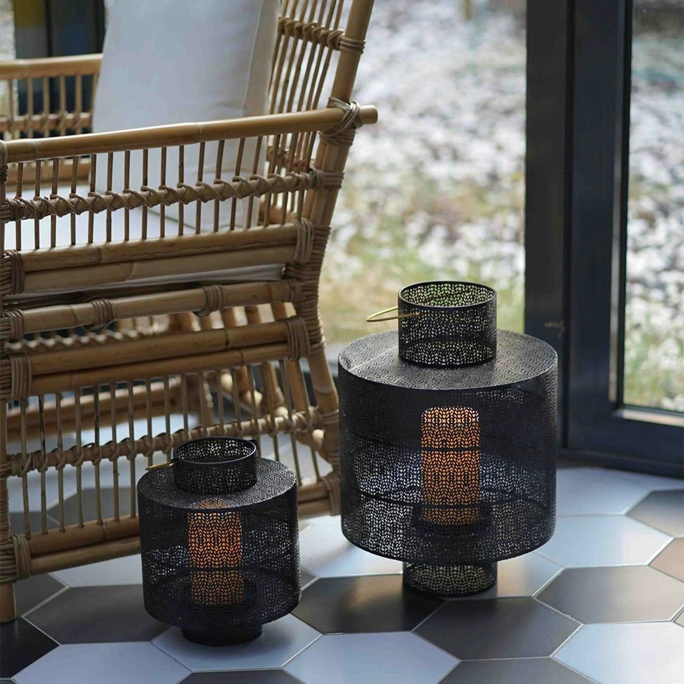 Telkari Collection Cylinder Lantern by Rozi UK