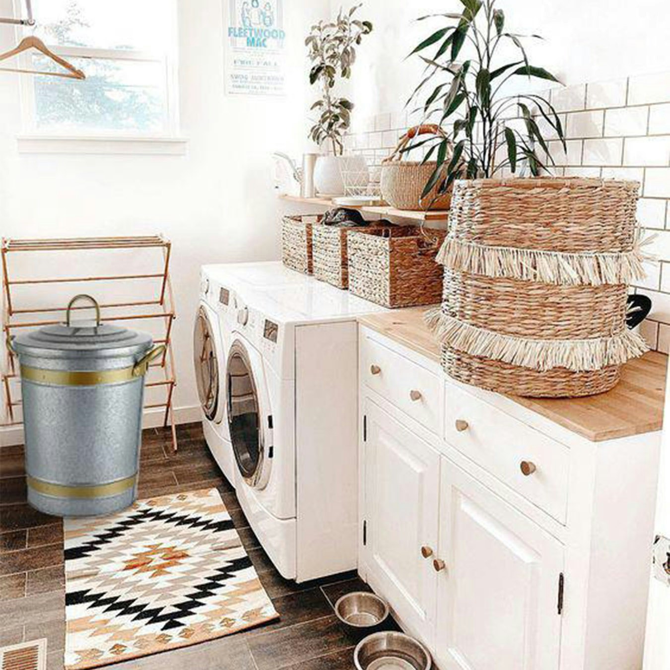 Galvin Collection Laundry Bin With Metal Lid by Rozi UK