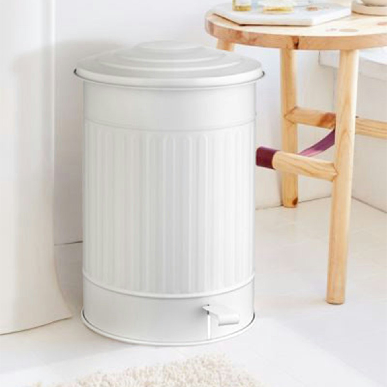 Step On Rubbish Bin - White by Rozi UK