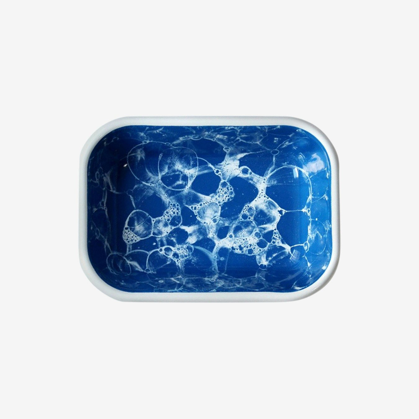 Bubble Collection Enamel Rectangular - Tapas Platter - Blue by Rozi UK