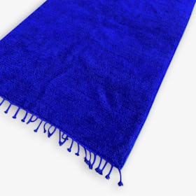 Moroccan Berber Rug w/Fringes - Electric Blue