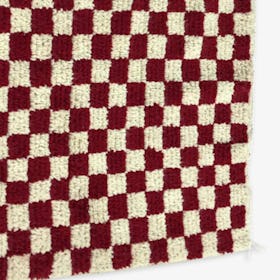 Moroccan Berber Checkered Rug - Red/Cream