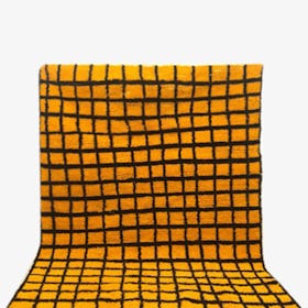 Moroccan Berber Checkered Rug - Yellow/Orange/Black