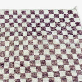 Moroccan Berber Checkered Rug - Gradient Purple/Cream