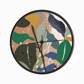 Abstract Autumn Branch Close Up Clock