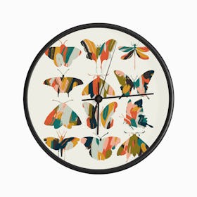 Colorful Butterflies Clock