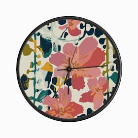 Colorful Orchid Clock