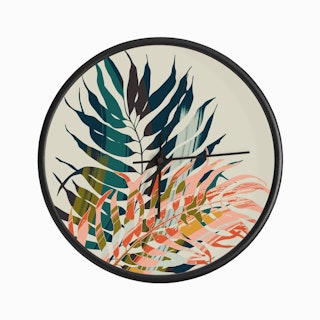Colorful Palm Leaves Clock