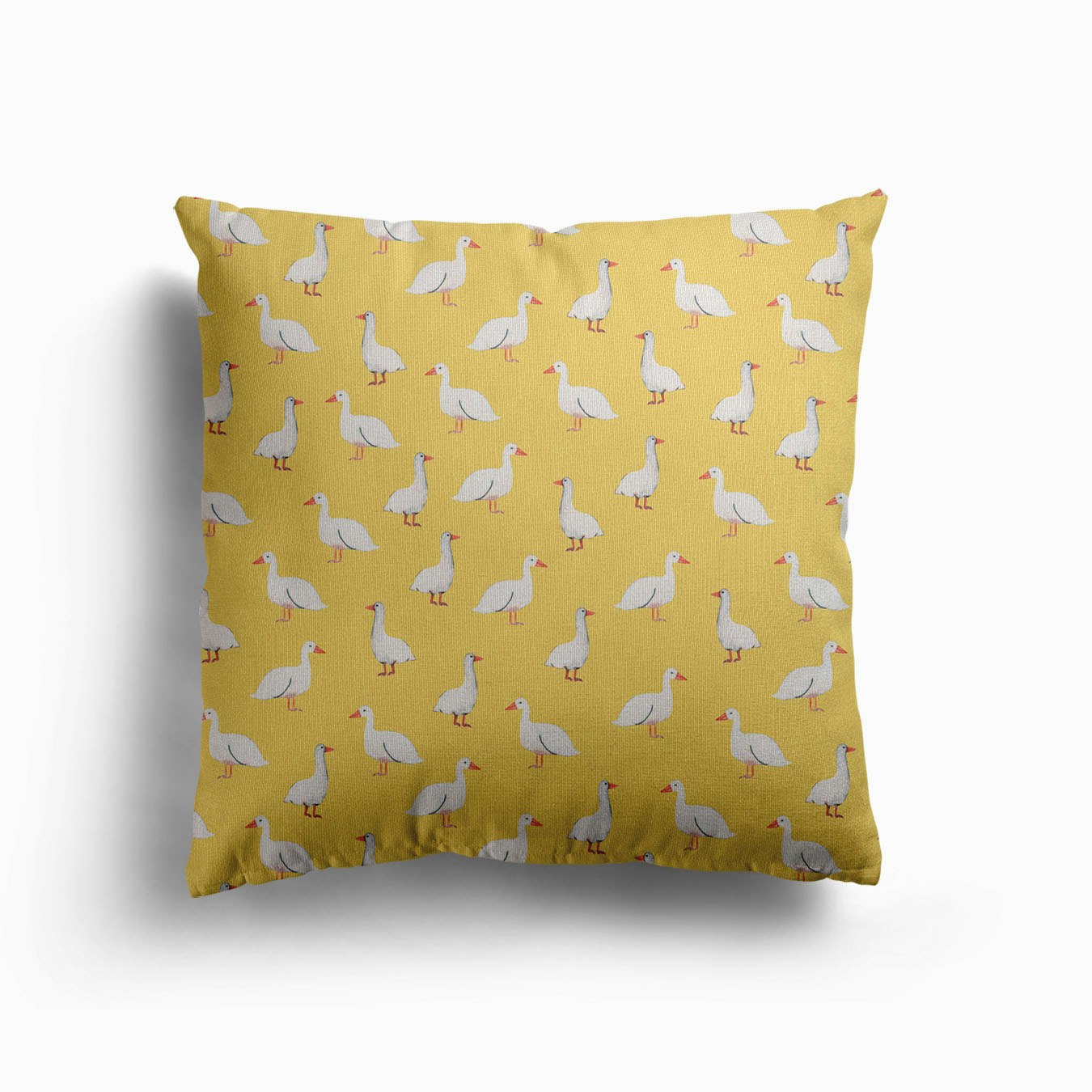 Yellow Goose Canvas Cushion by LovelyMile