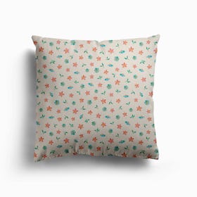 Colorful Flowers Canvas Cushion