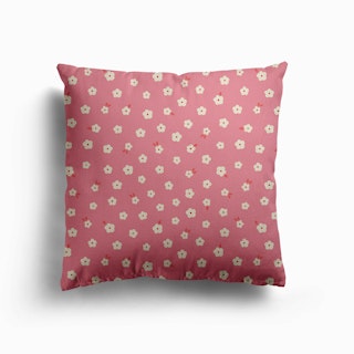 Pink Flower Canvas Cushion
