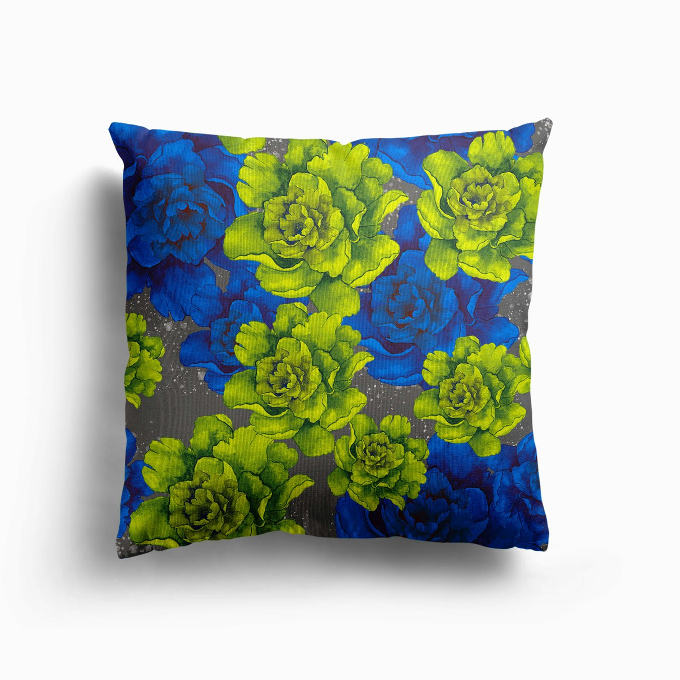 Green Flowers Canvas Kissen