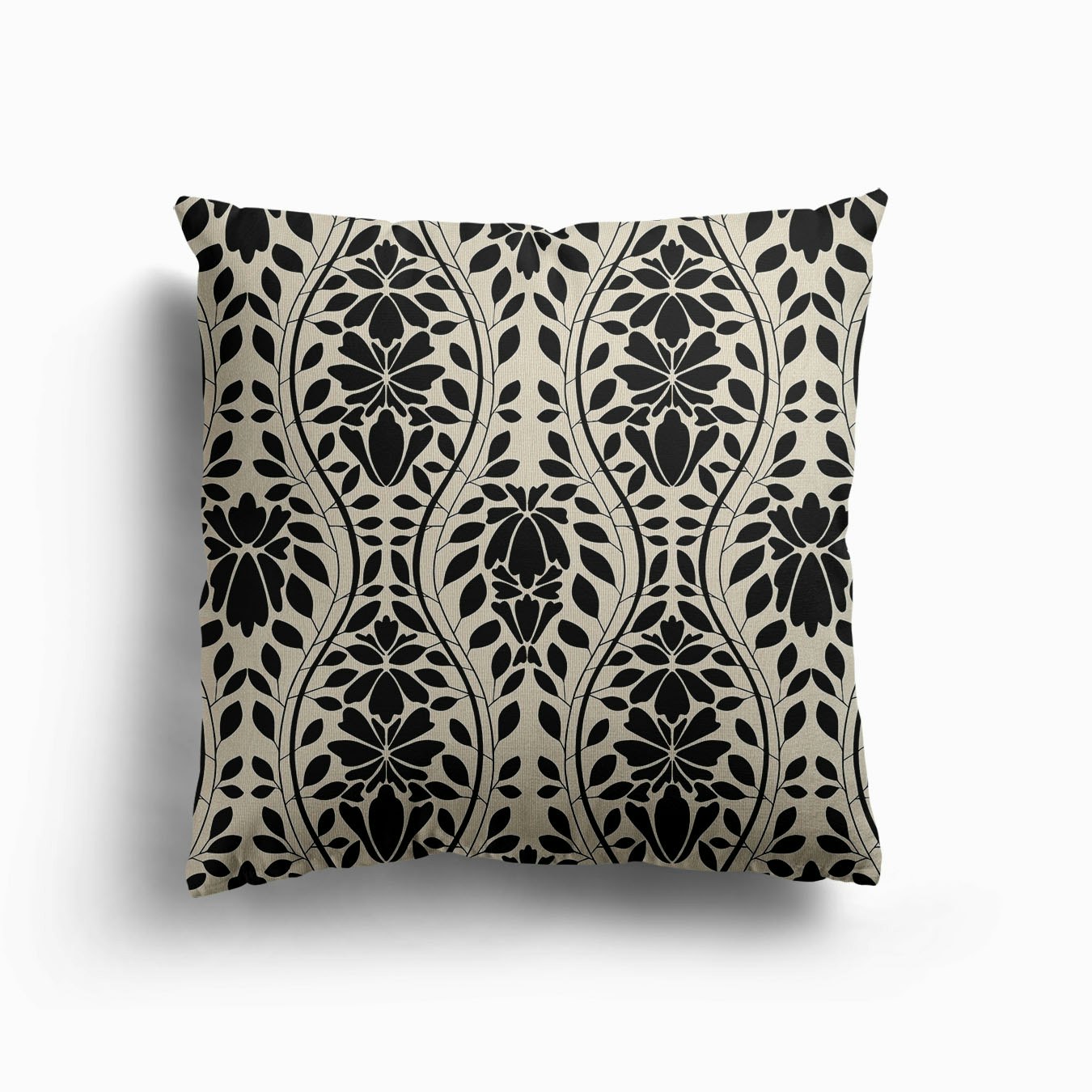 Ivory Garden Rows Canvas Kissen