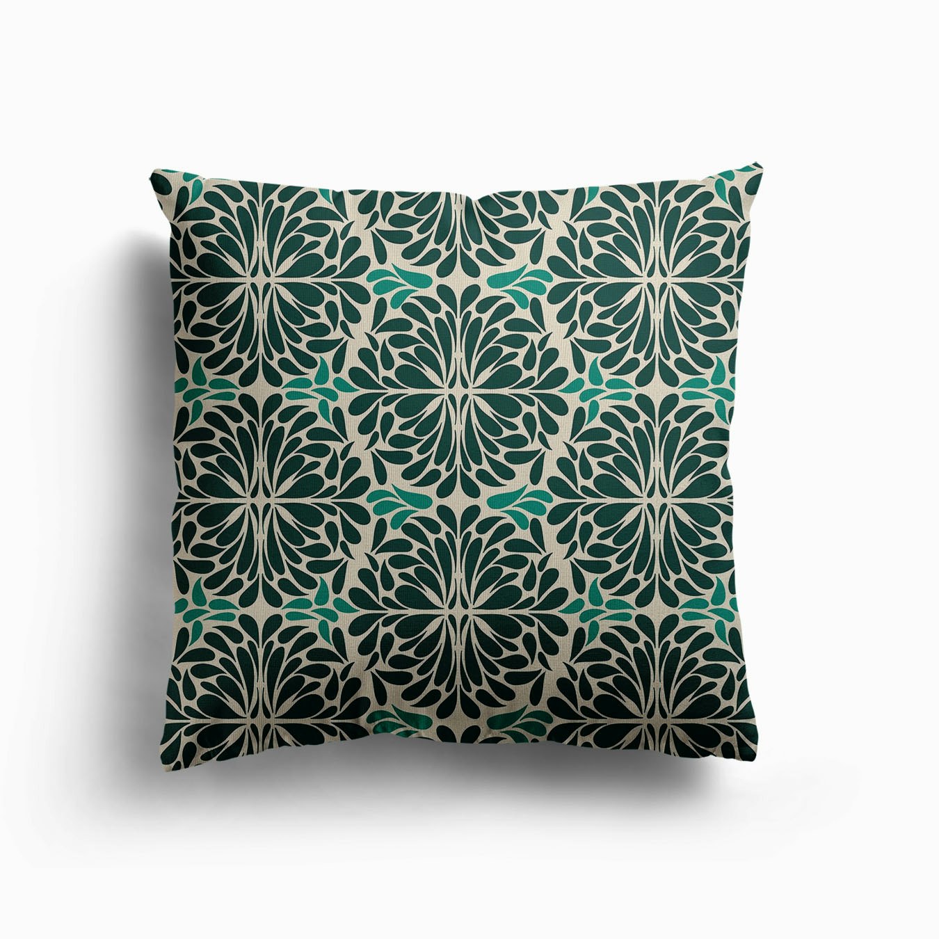 Navy Geometric Pattern Canvas Kissen