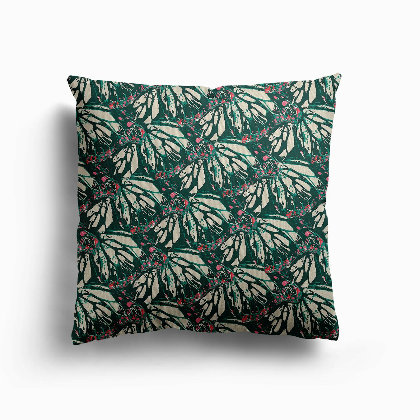 Nocturnal Butterfly Wings Canvas Cushion by Rebecca Woolbright