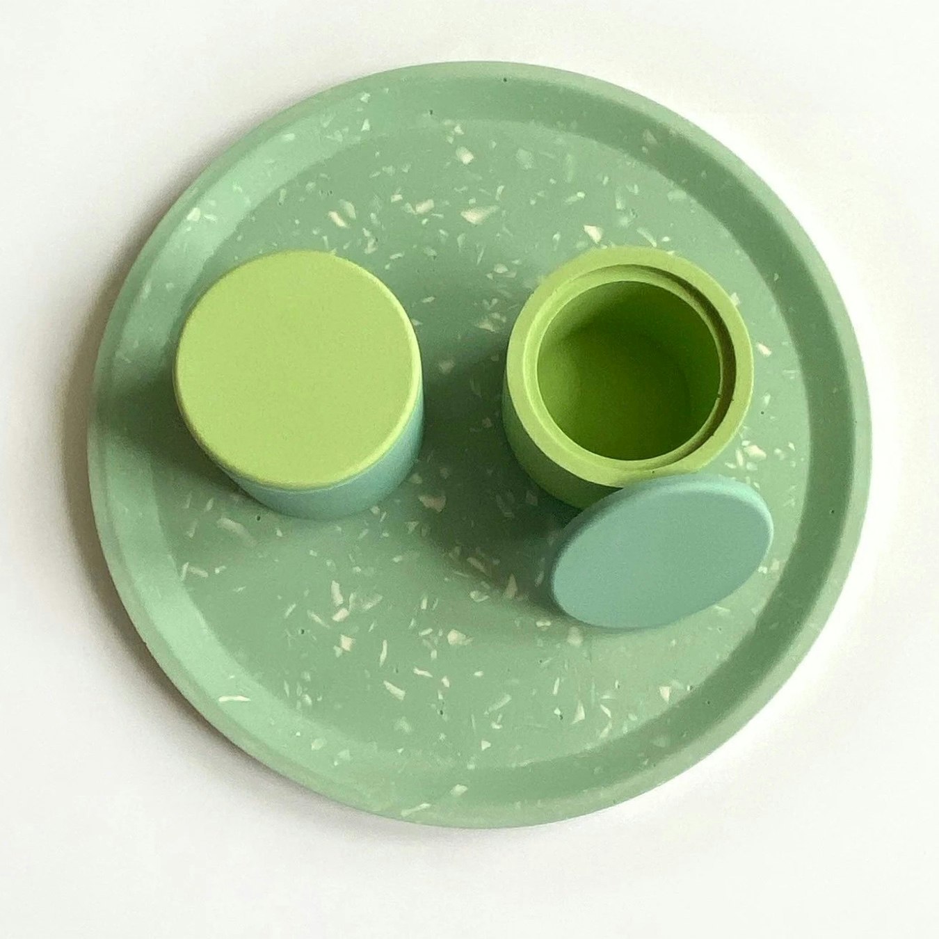 Mini Pot - Green / Blue Lid by Happy Rooms Home Decor