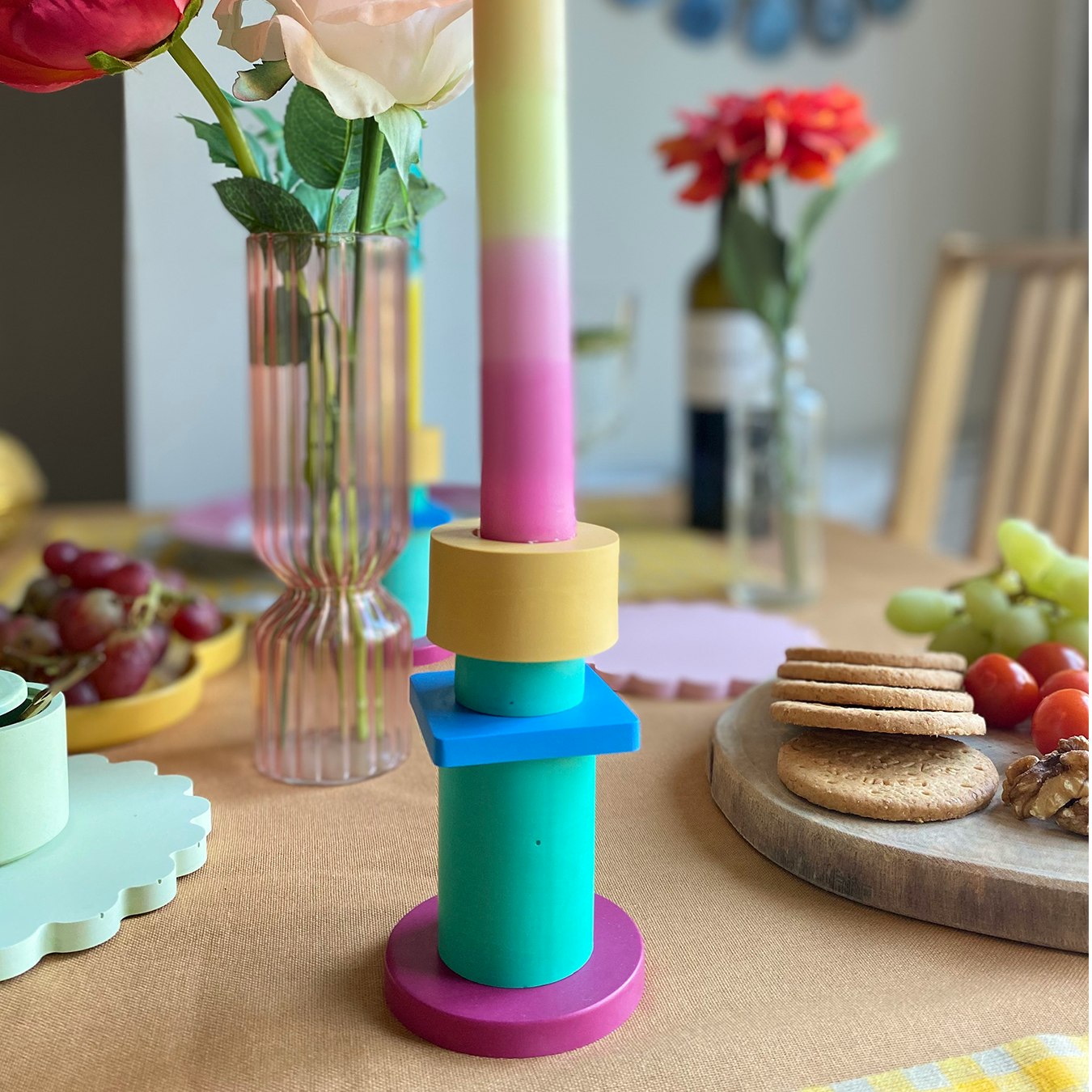 Sculptural Candlestick - Colourful by Happy Rooms Home Decor