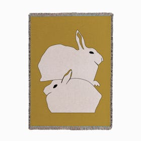 Two Rabbits Woven Throw
