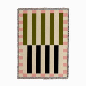 Stripes and Checkers Woven Throw