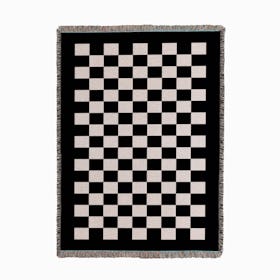 Checkerboard Woven Throw - Black