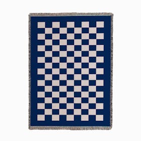 Checkerboard Woven Throw - Blue