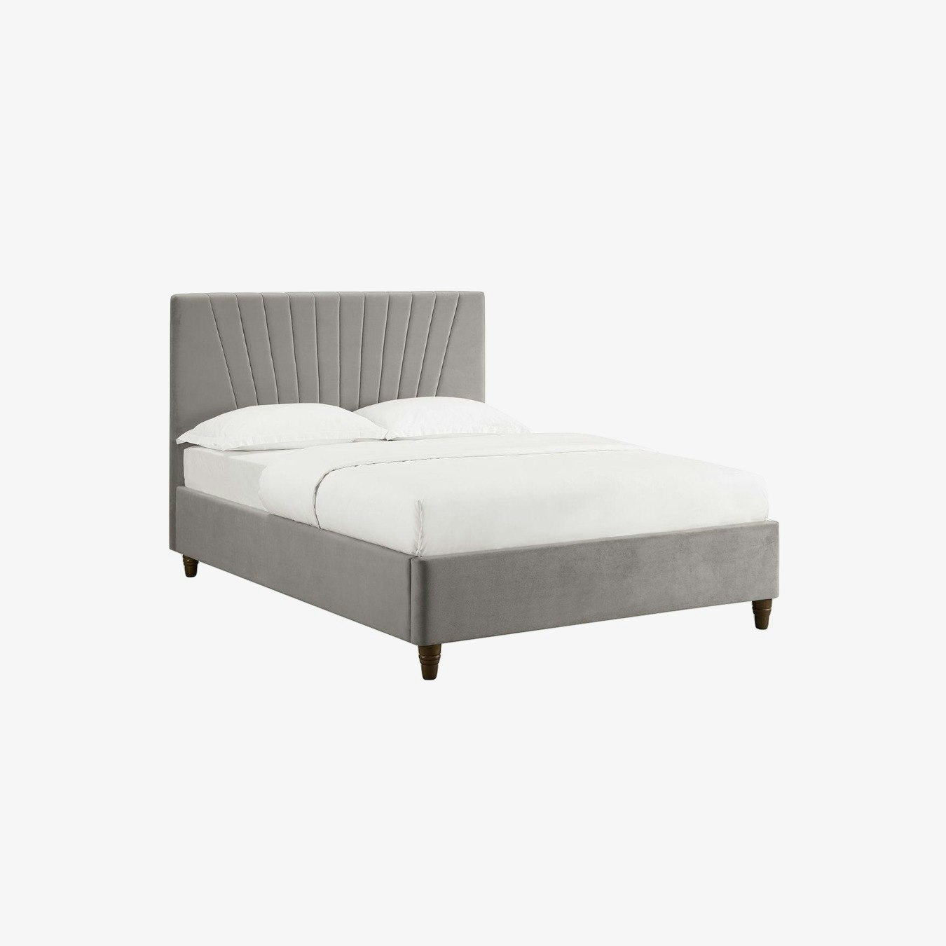 Lexie Lux Velvet Bed - Silver by G.M Furniture