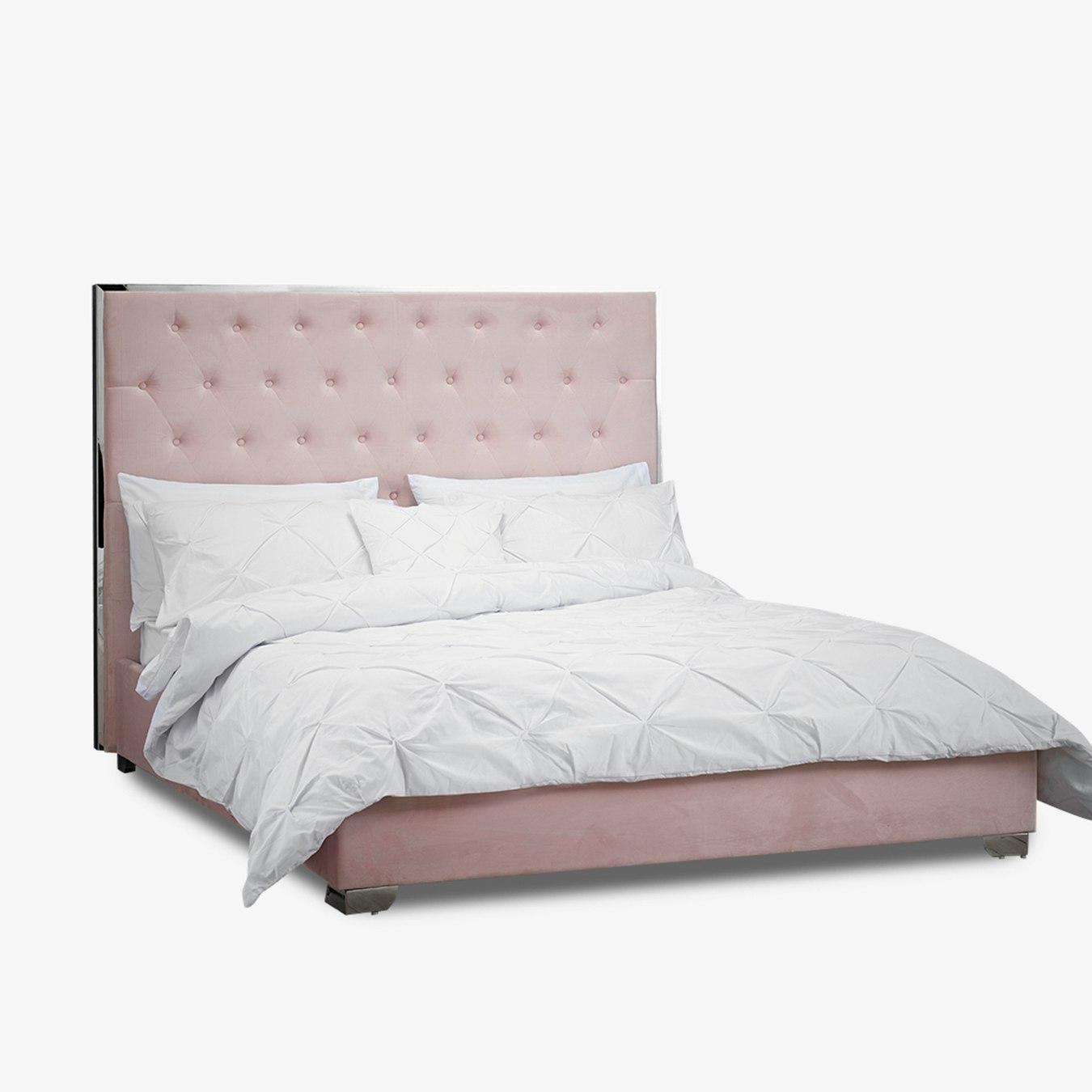 Meribel Velvet Bed - Pink by G.M Furniture
