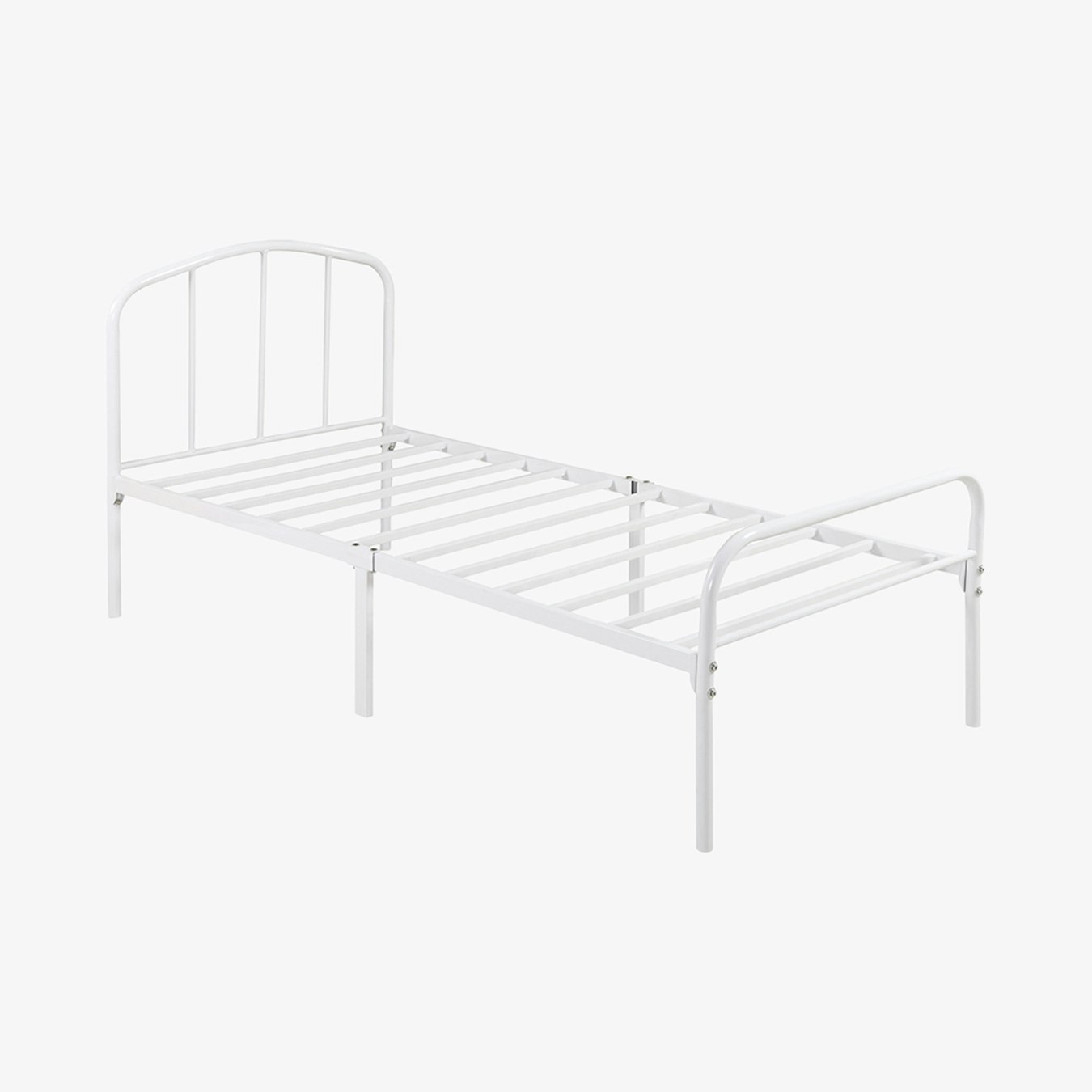 Milton Urban Industrial Metal Bed - White by G.M Furniture