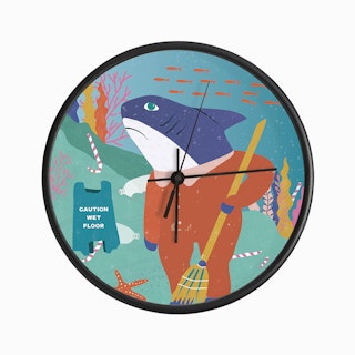 Shark Janitor Clock