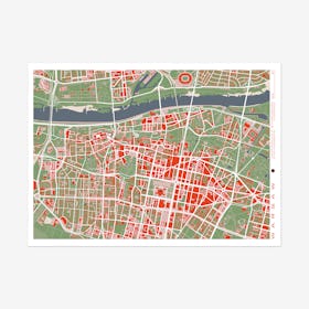 Warsaw Classic Map Art Print